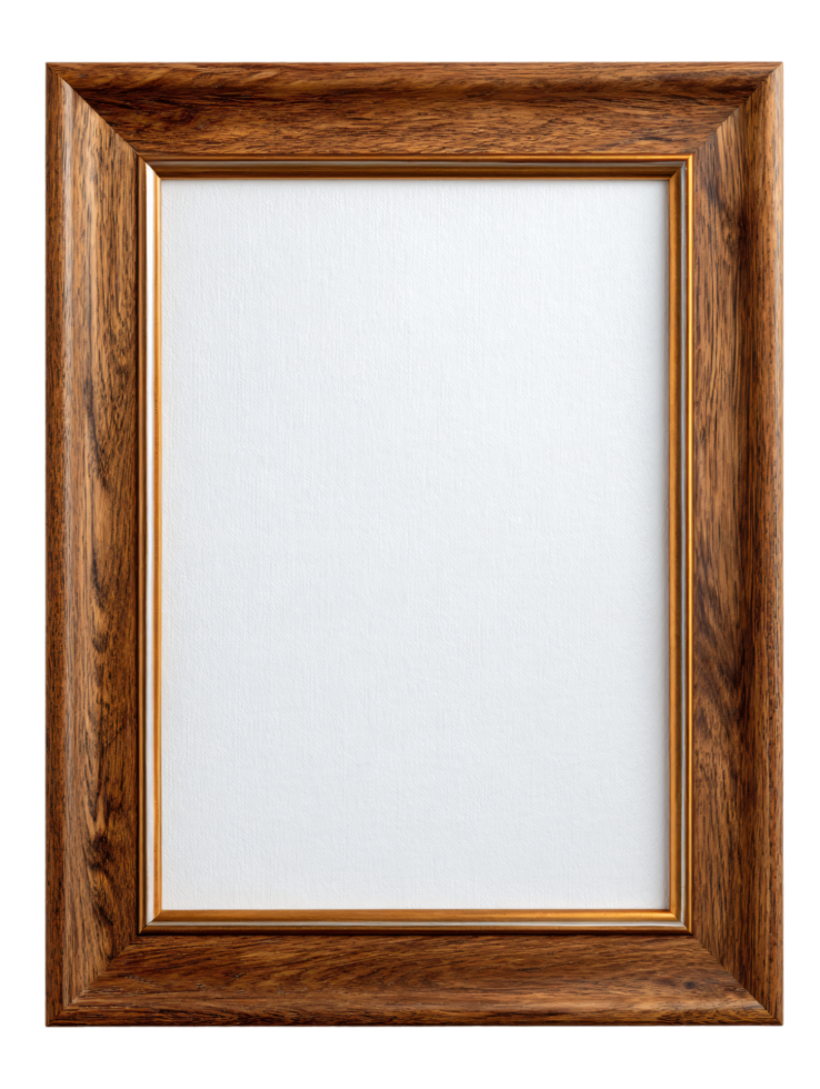 Empty Wooden Frame with Decorative Edge for Photo or Artwork Display png