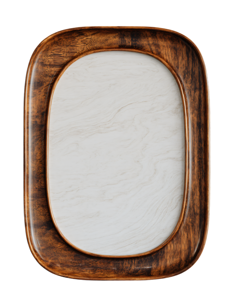 Elegant Wooden Frame with Smooth Surface for Artwork Display png