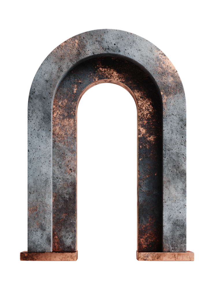 Abstract Stone Arch with Rustic Texture and Artistic Design png