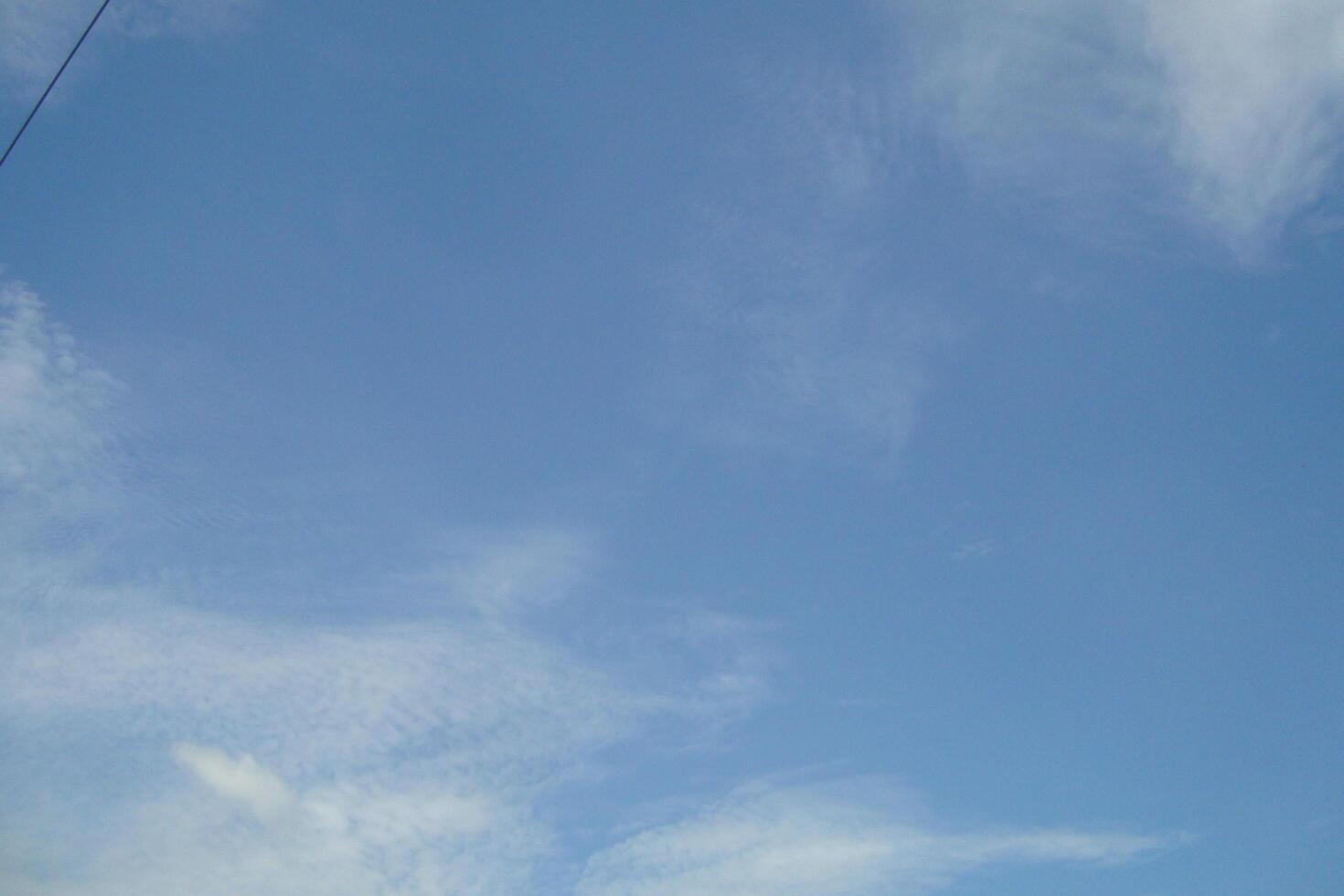 A serene sky filled with soft, scattered clouds and bright blue tones, capturing a calm and peaceful atmosphere on a clear day photo