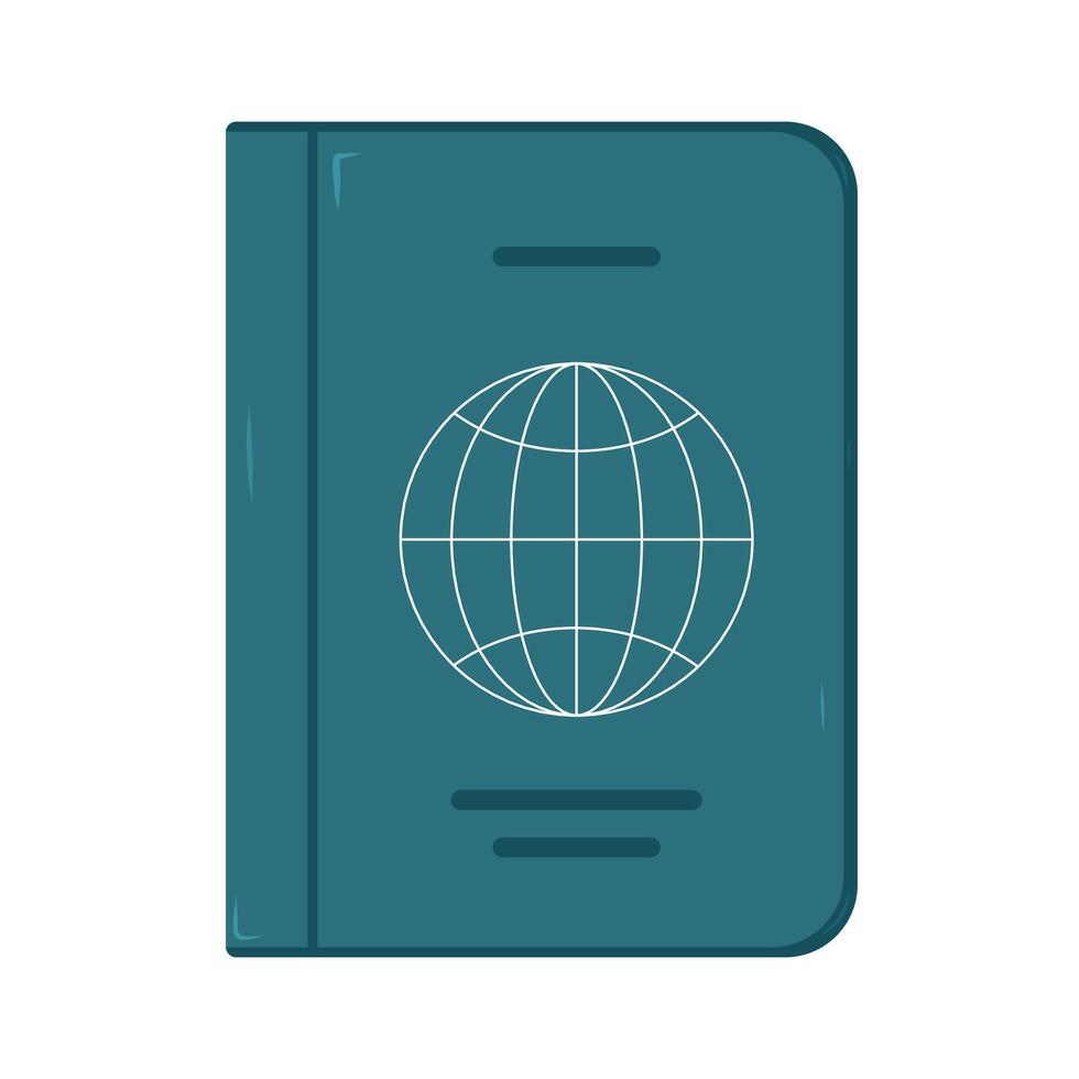 A simple passport design showcasing a globe illustration on the cover vector