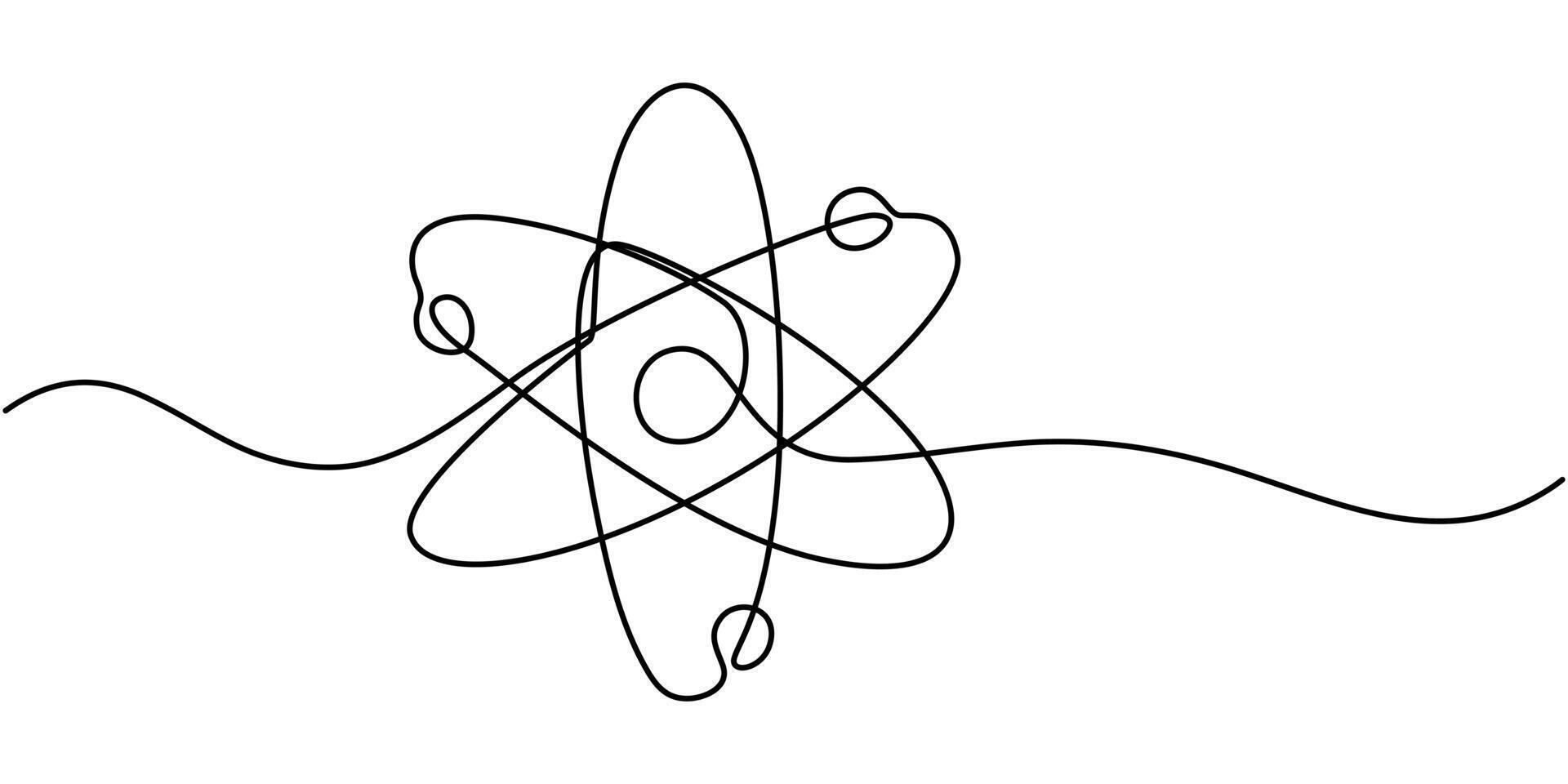 Continuous One Line Drawing of Science Icon, Hand Drawn Symbol Illustration. vector