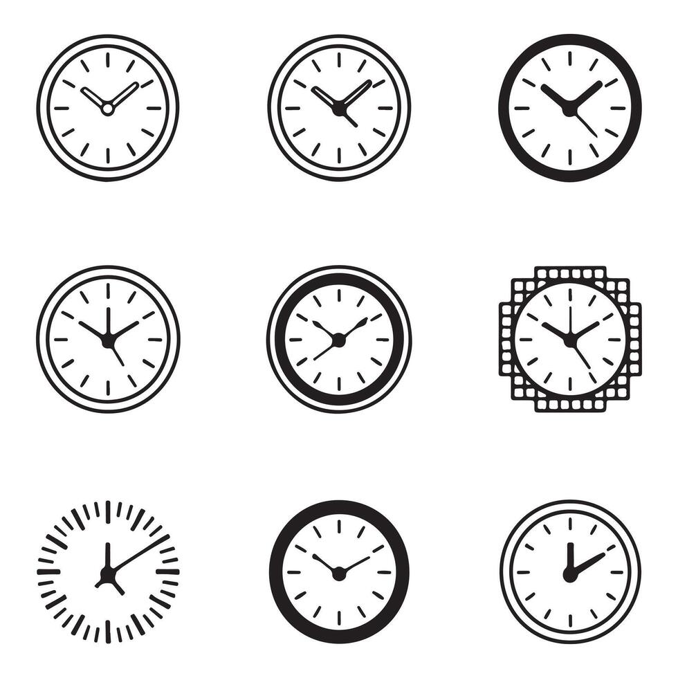 Simple Clock Icons for Time vector