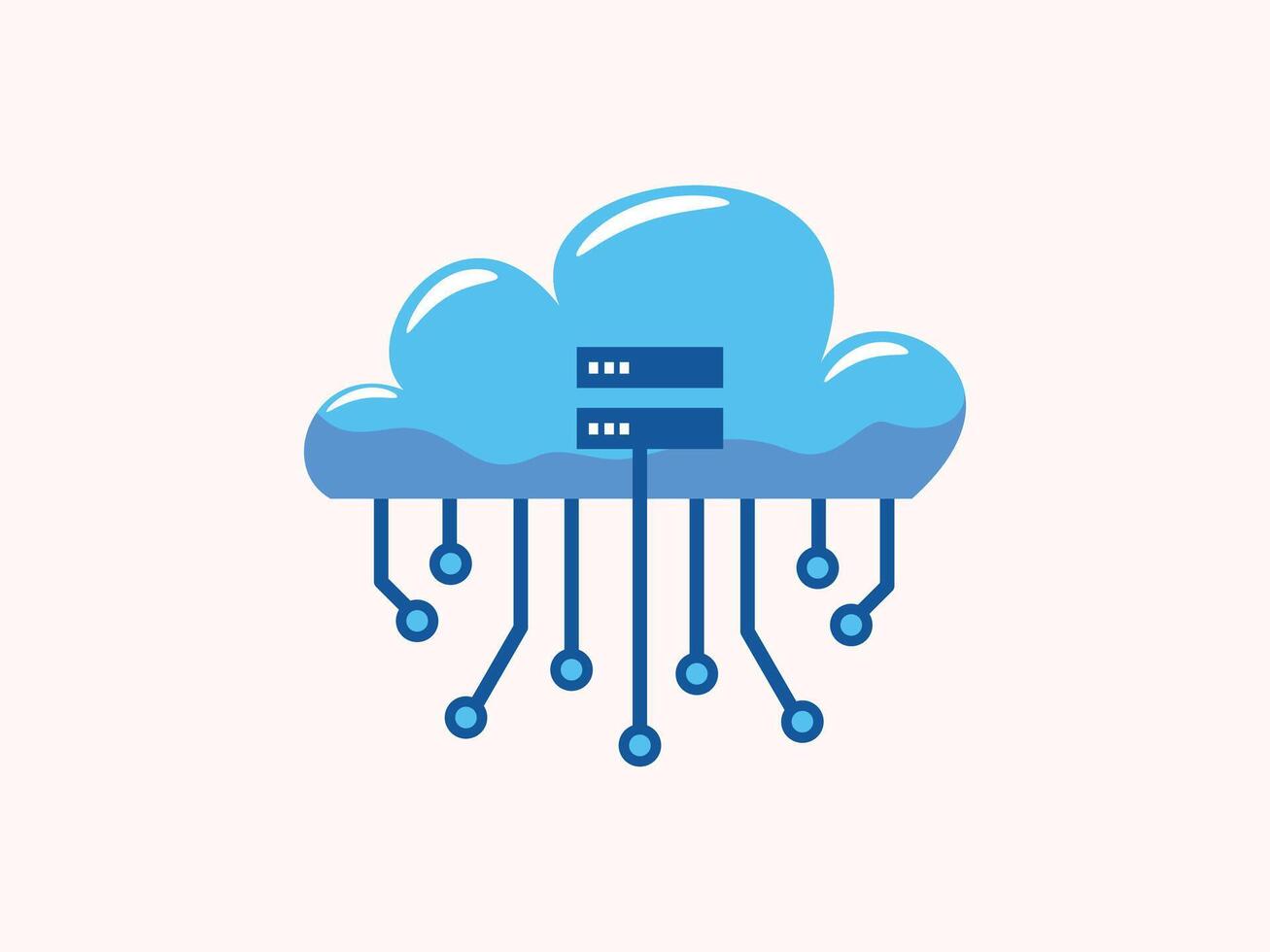 Cloud saving icon design illustration in a simple and modern style vector