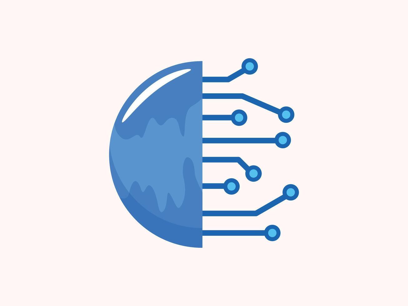 Global techno icon design illustration in a modern vector