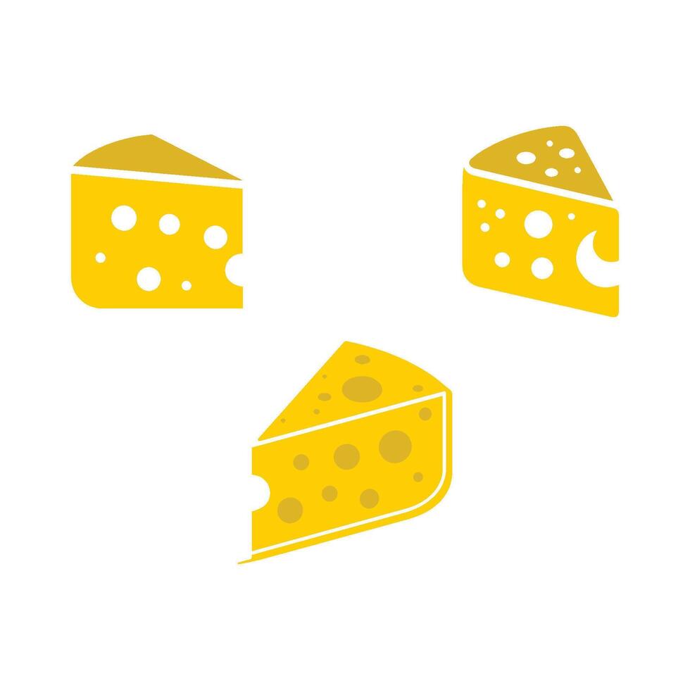 Set of cheese on white background. Cheese icon. vector