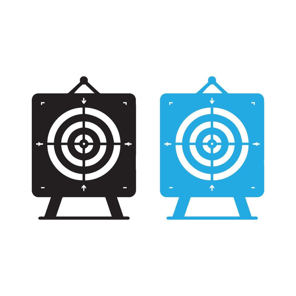 Minimalist target board silhouette on white background. vector