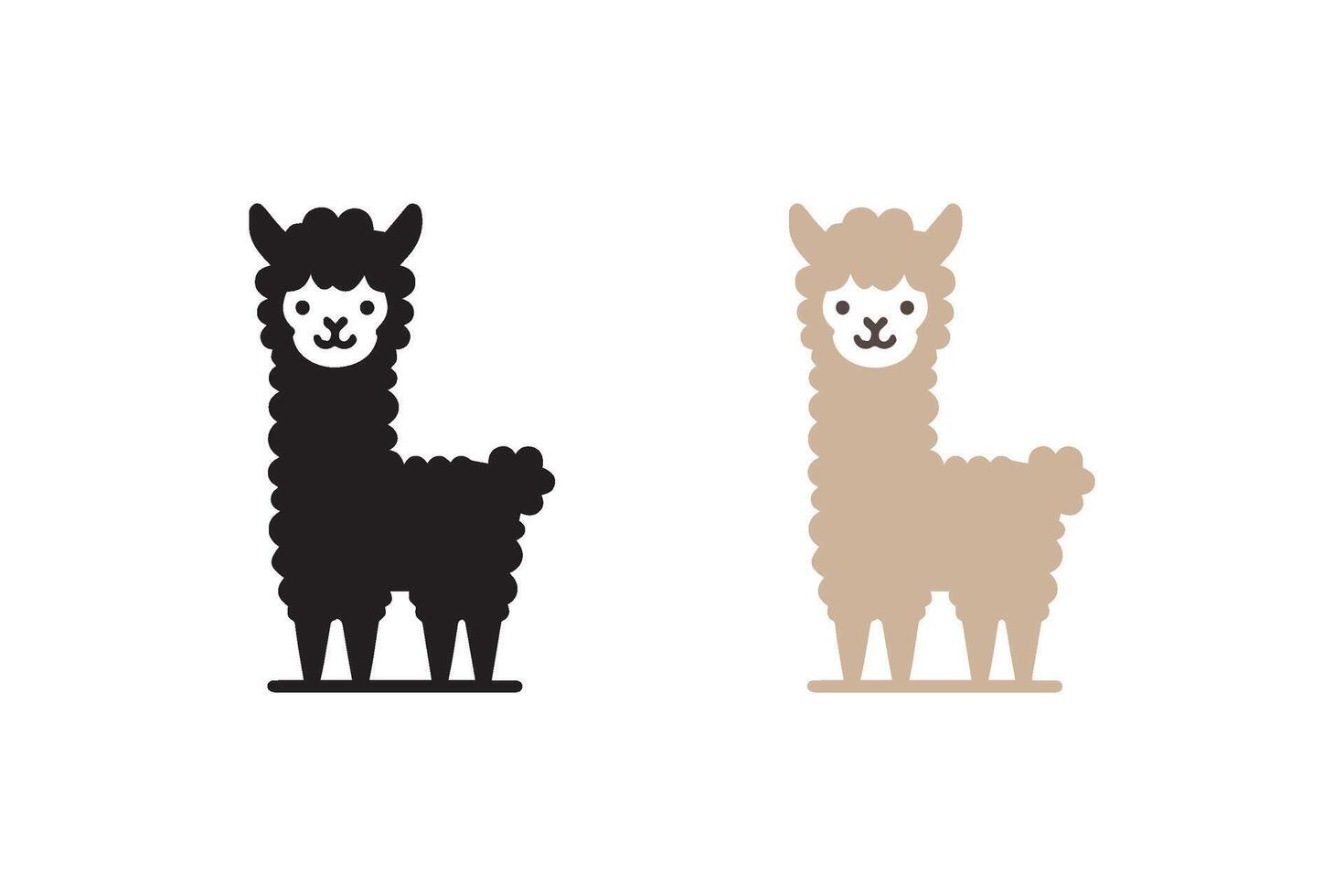 Alpaca animal icon isolated on flat background. Simple alpaca logo vector