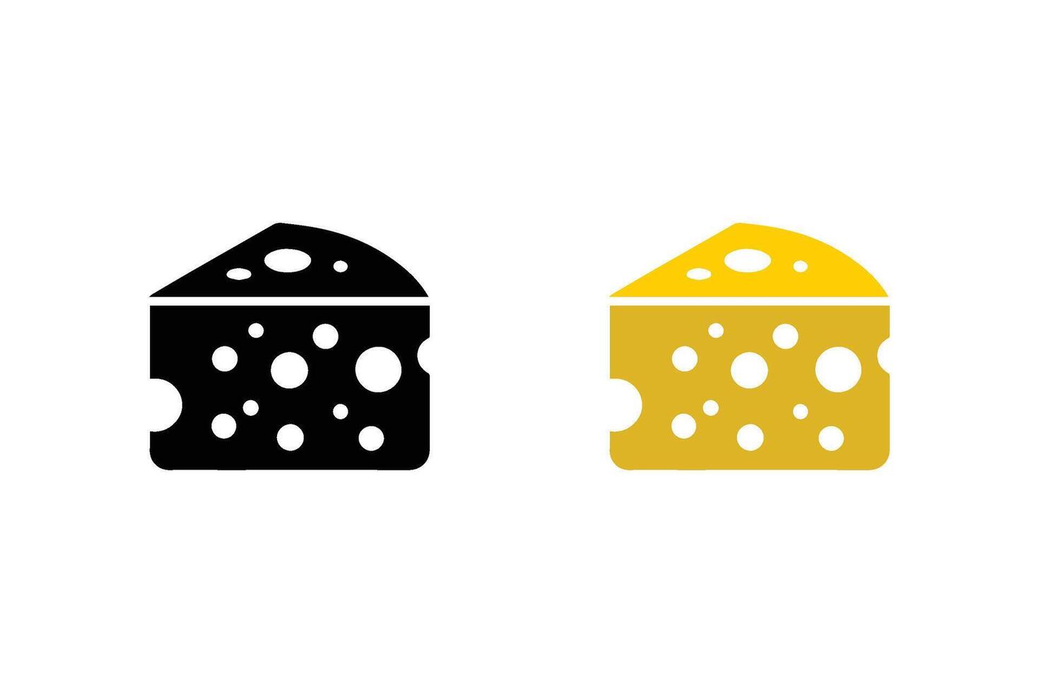 Minimalist cheese silhouette on white background. Cheese icon illustration vector