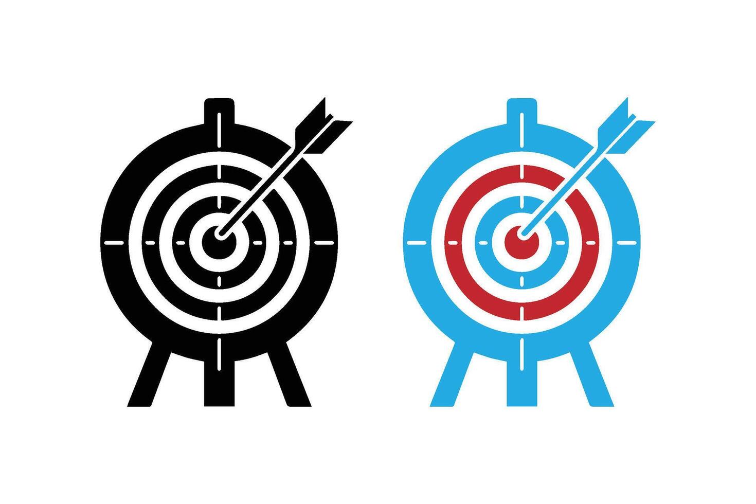 Minimalist target board silhouette on white background. Target board icon illustration vector