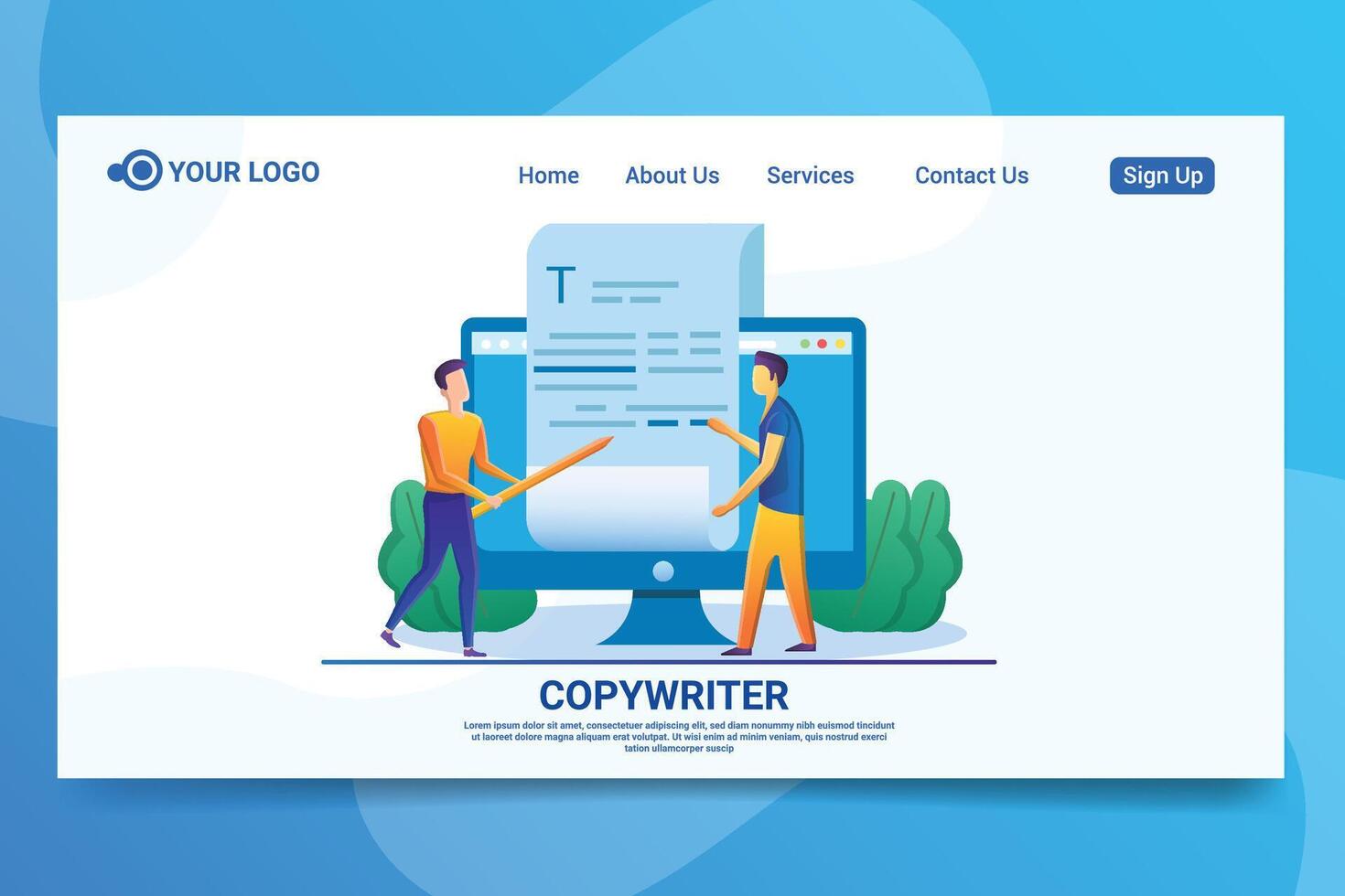 Content Creation and Digital Writing Concept vector