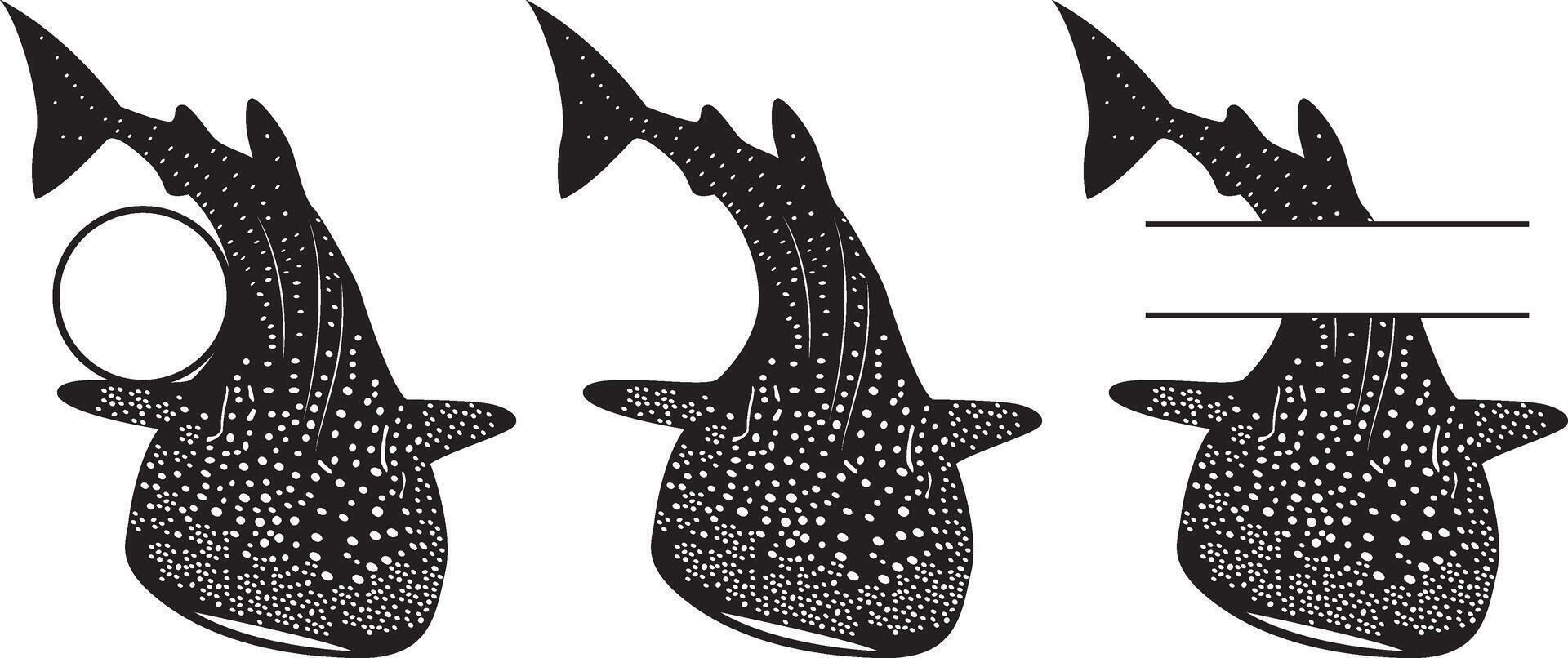 Whale Shark Split Name, Whale Shark Cut Files, Ocean Animal vector