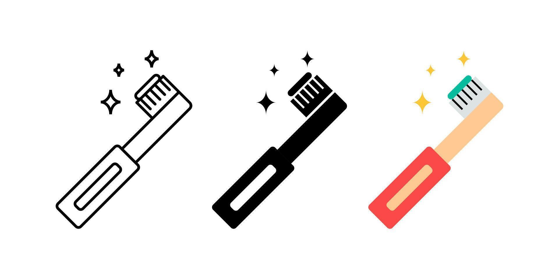toothbrush icon set. modern design isolated on white background vector