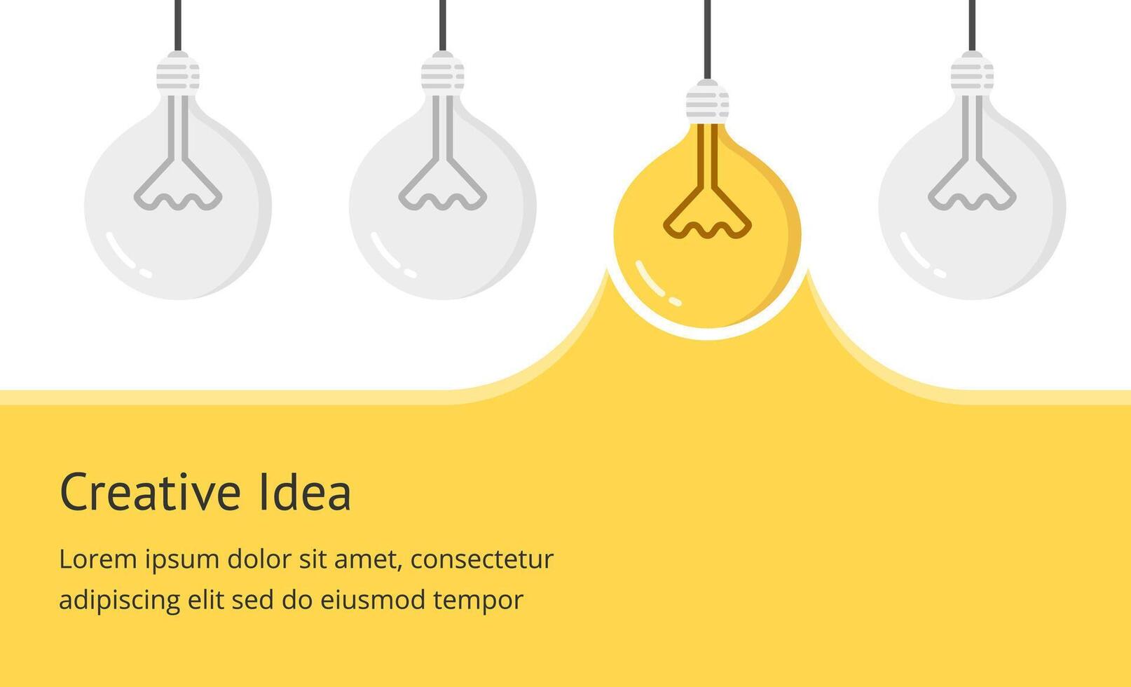 Glowing lightbulb with place for your text vector