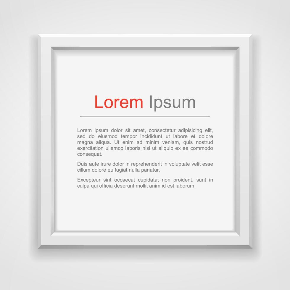 Square frame with text vector