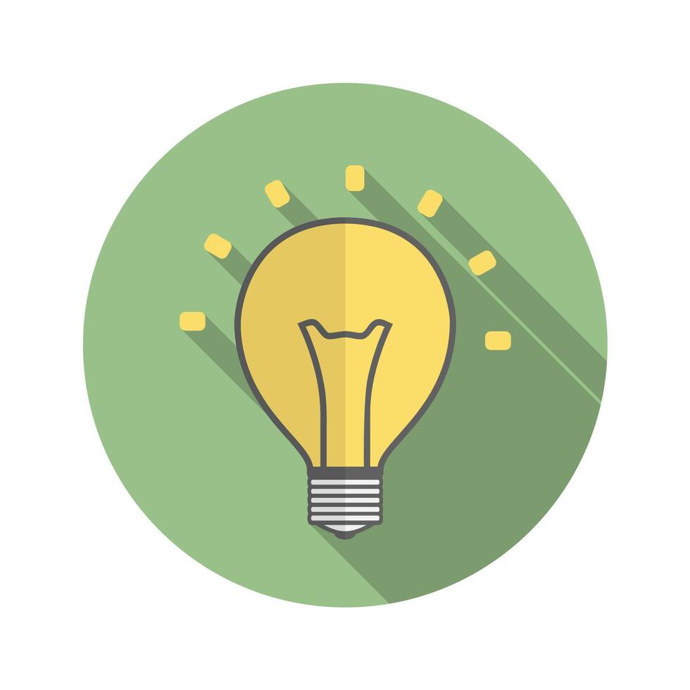 Bulb icon, flat design vector