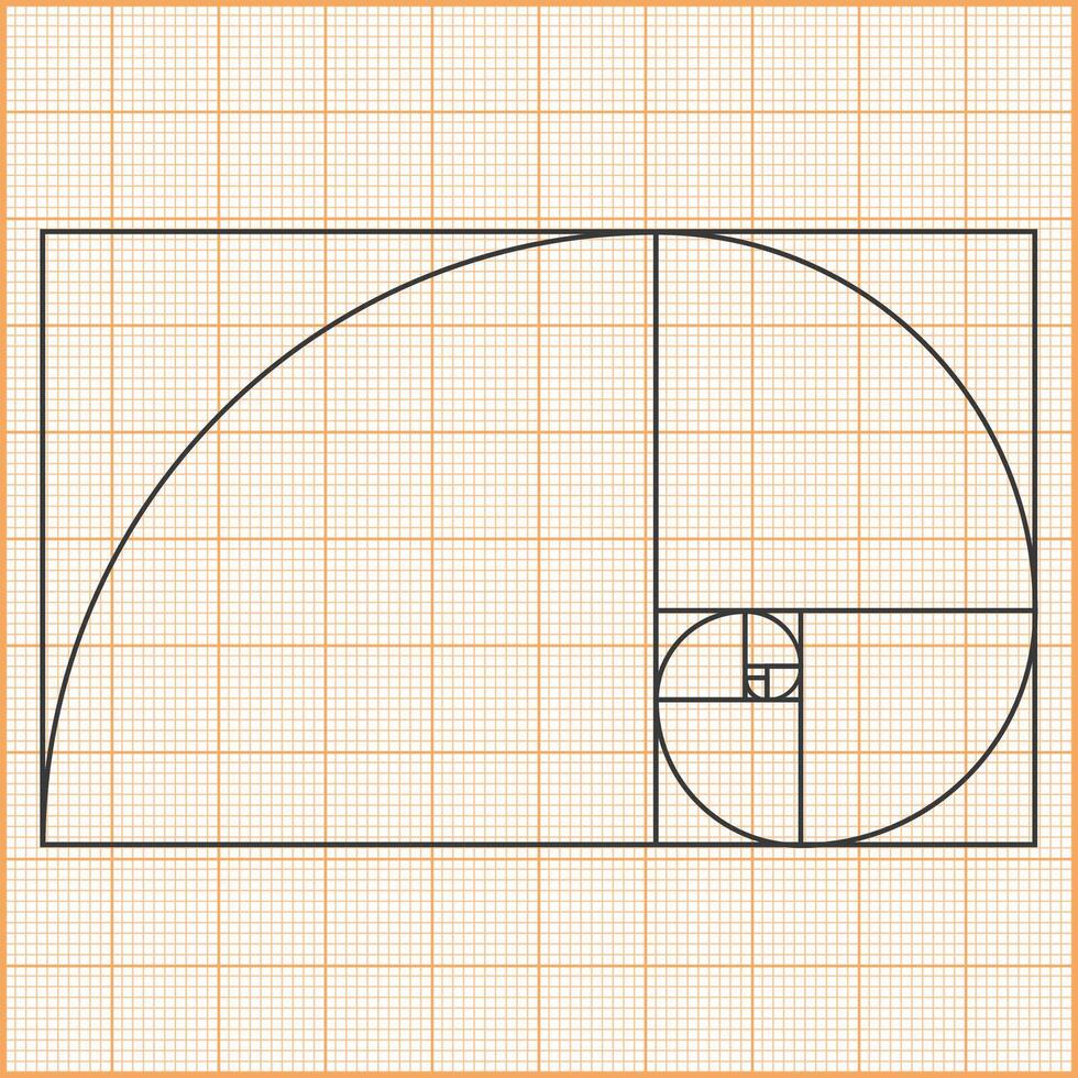 Graph paper with golden ratio illustration vector