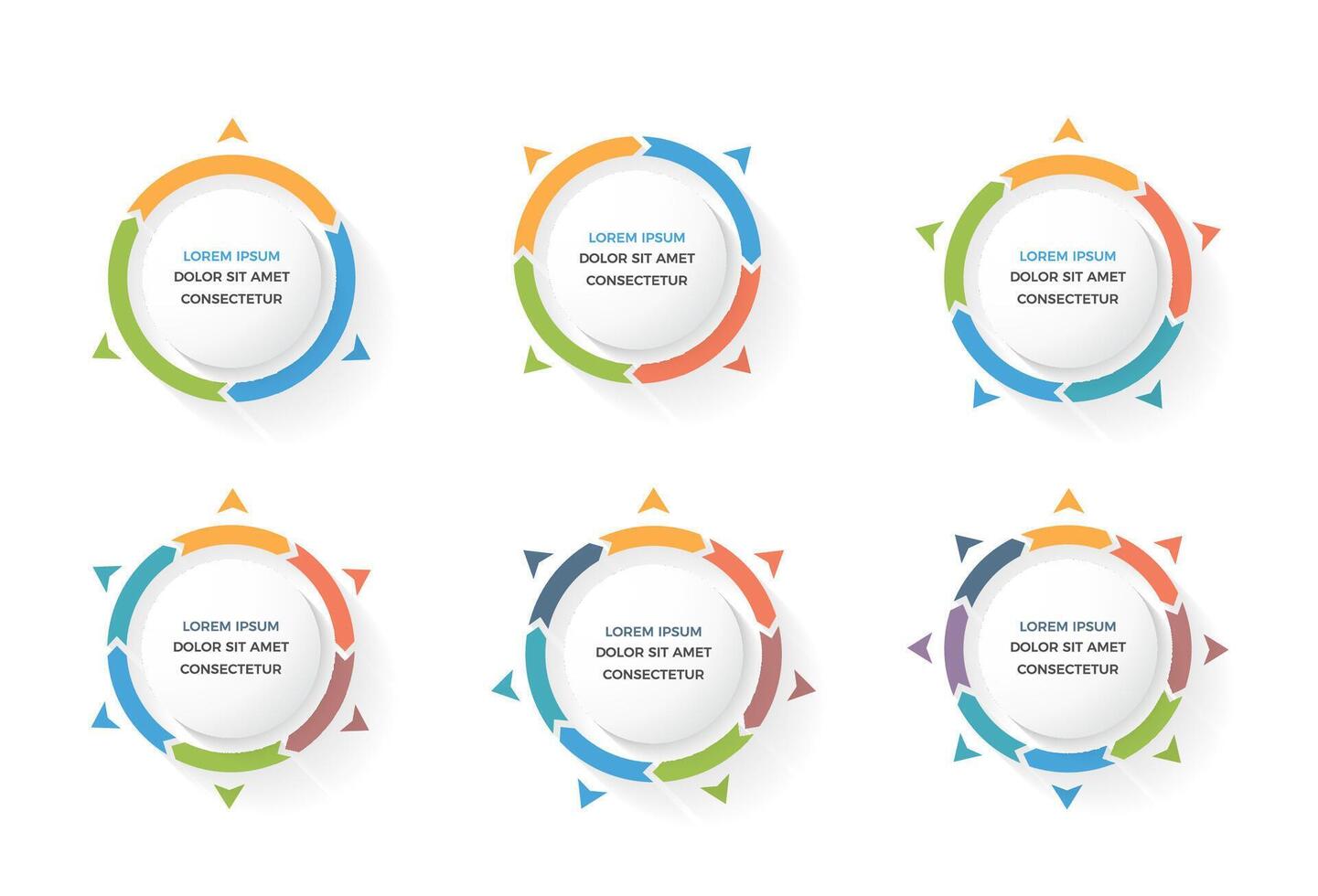 Circle arrows with side arrows and place for your text in the center, circle infographics vector