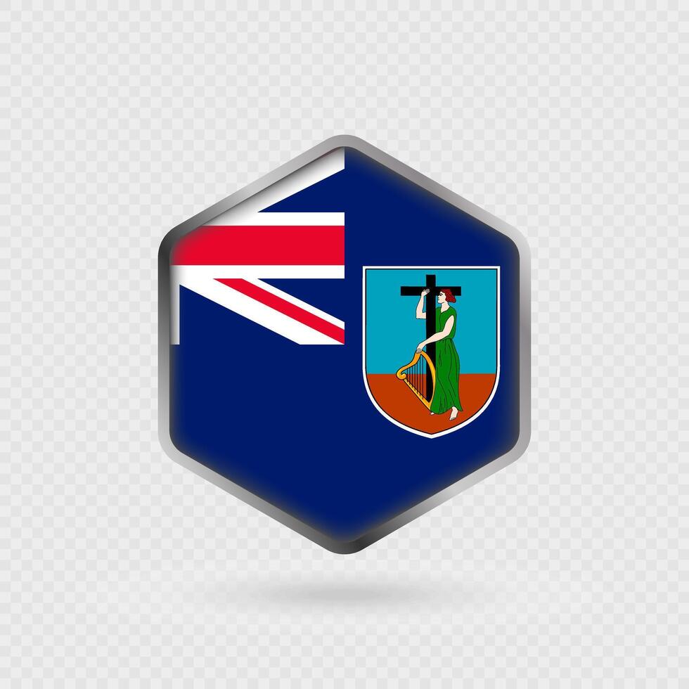 Montserrat Flag Icon in Hexagon Shape. vector