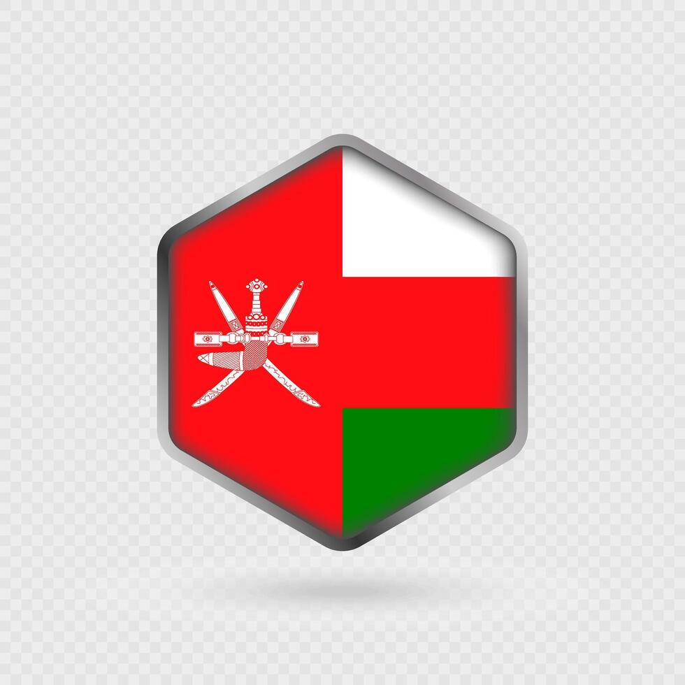 Oman Flag Icon in Hexagon Shape. vector