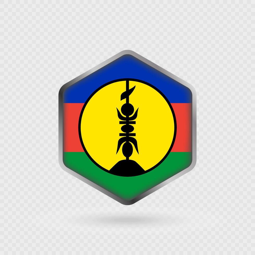 New Caledonia Flag Icon in Hexagon Shape. vector