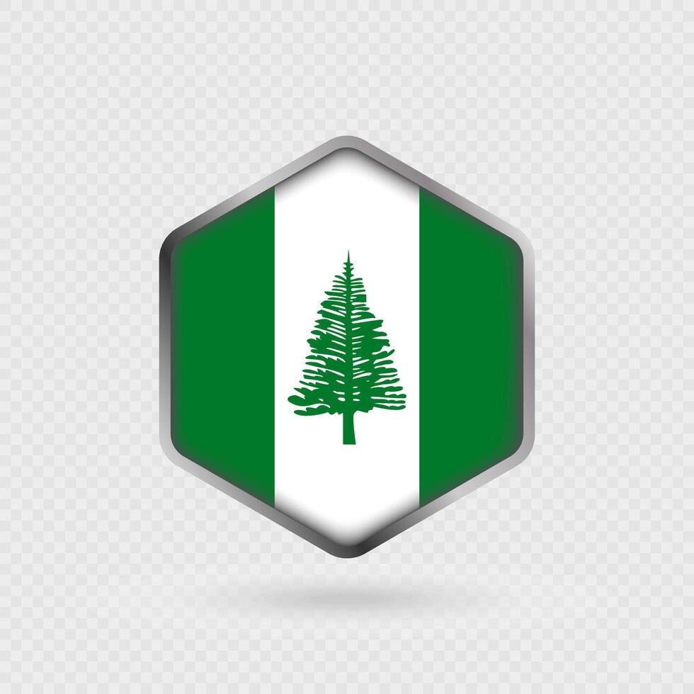 Norfolk Island Flag Icon in Hexagon Shape. vector