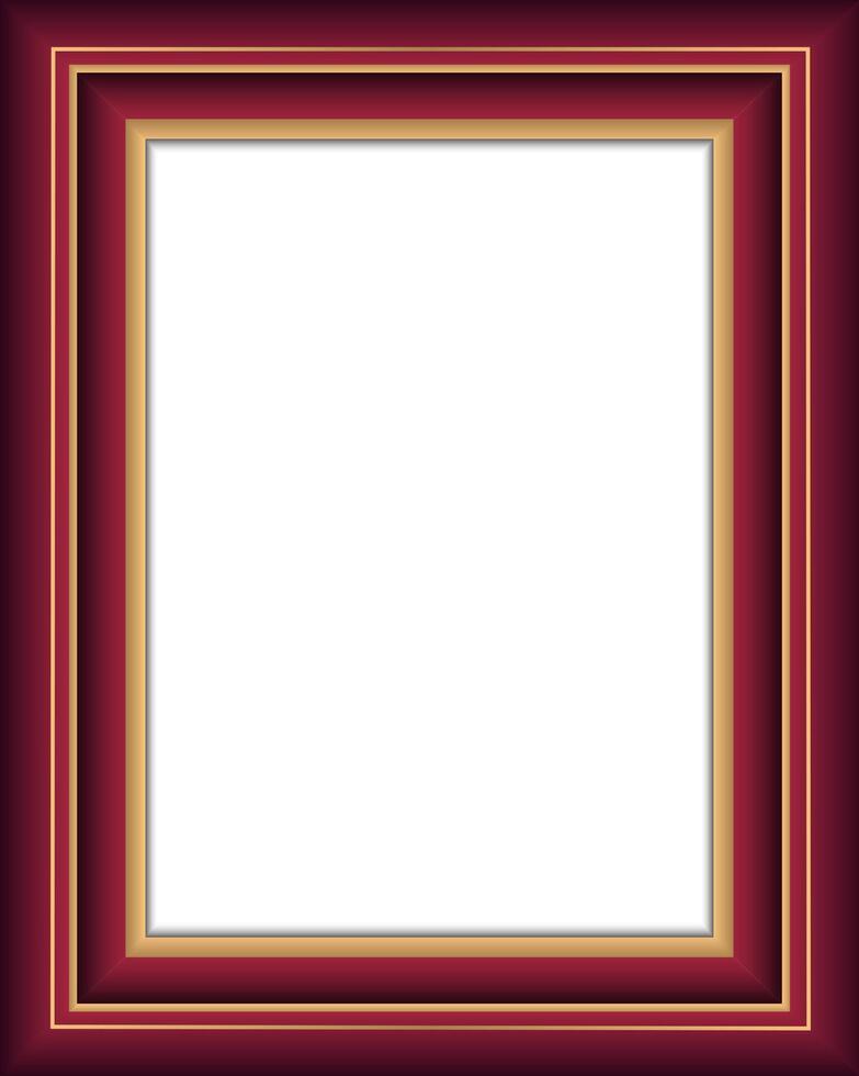 Red photo frame background with gold plate vector