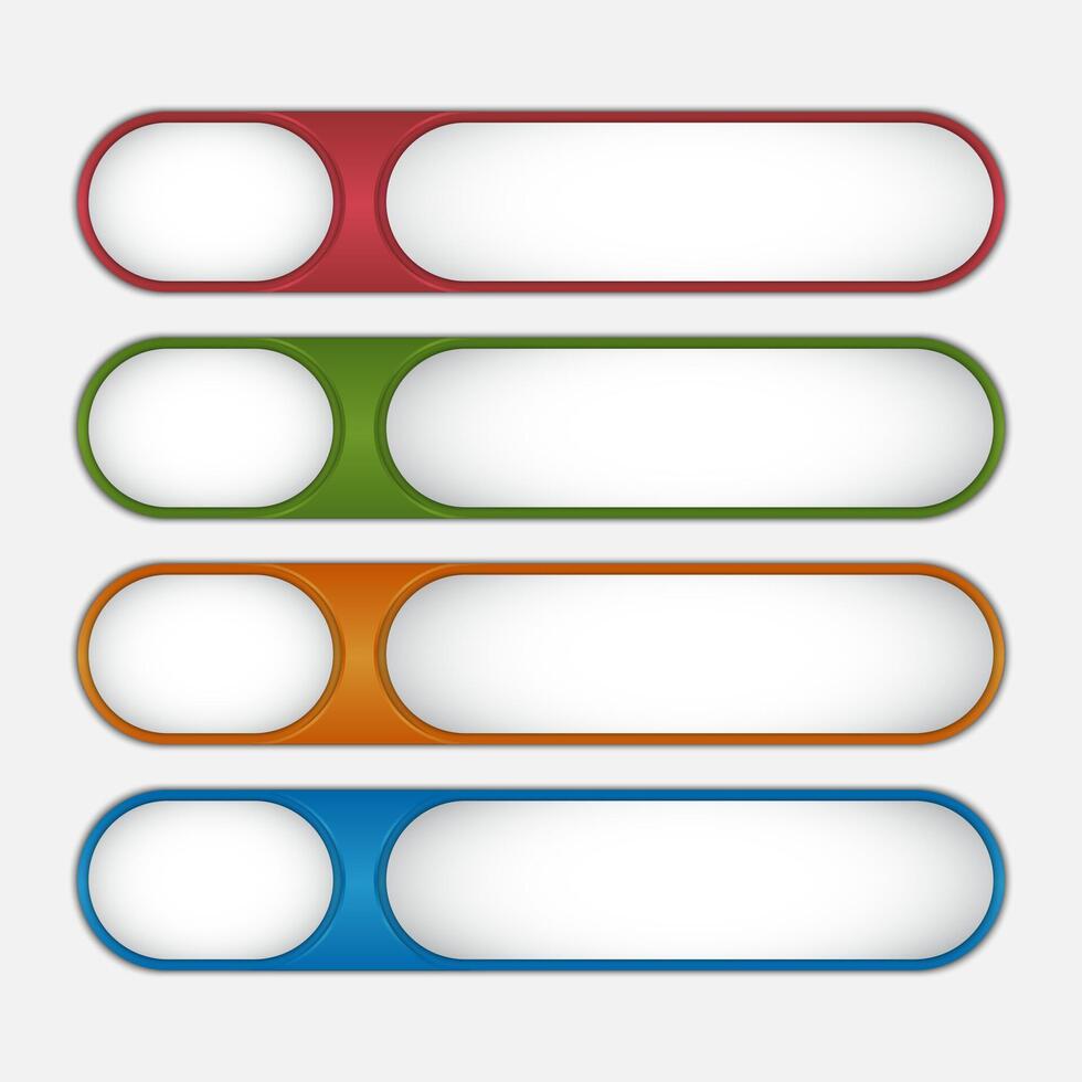 Four text box color options with gradient technique vector
