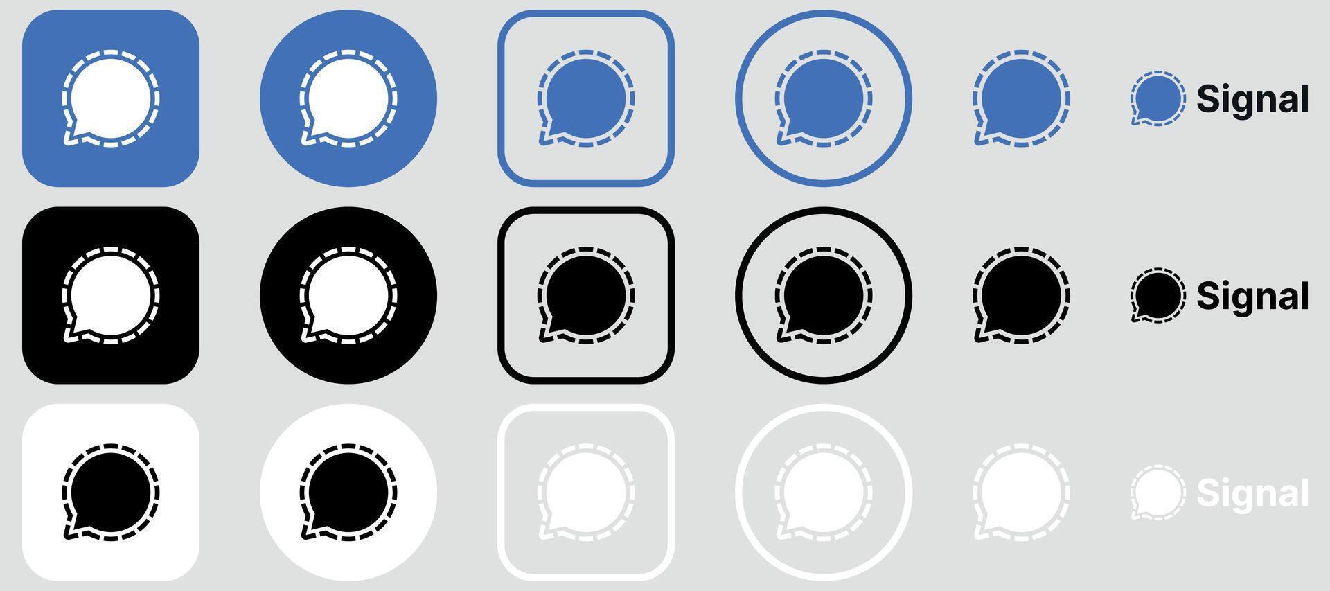 Signal Logo Mega Bundle Icon Set Signal App Premium Social Media Design for Digital Download vector