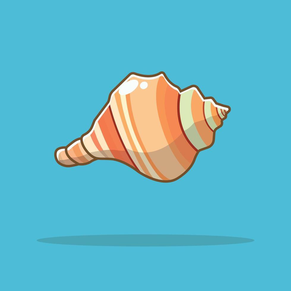 Seashell Cartoon Icon Illustration Animal Nature Isolated vector