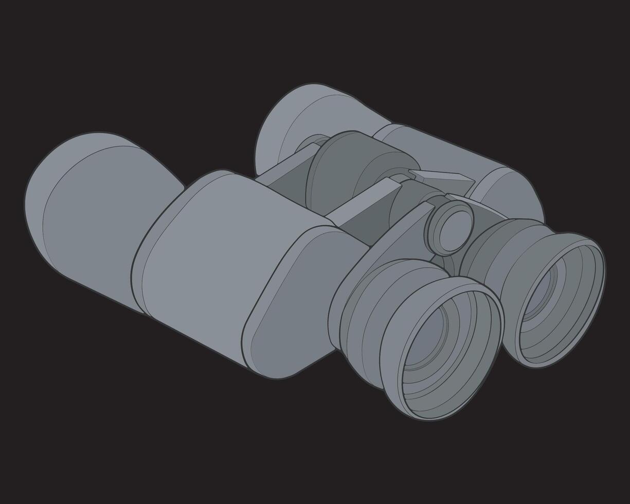 a pair of binoculars on a black background vector