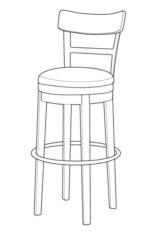 a drawing of a bar stool illustration vector