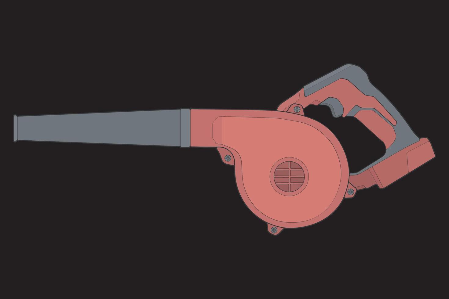a red and gray blower on a black background vector