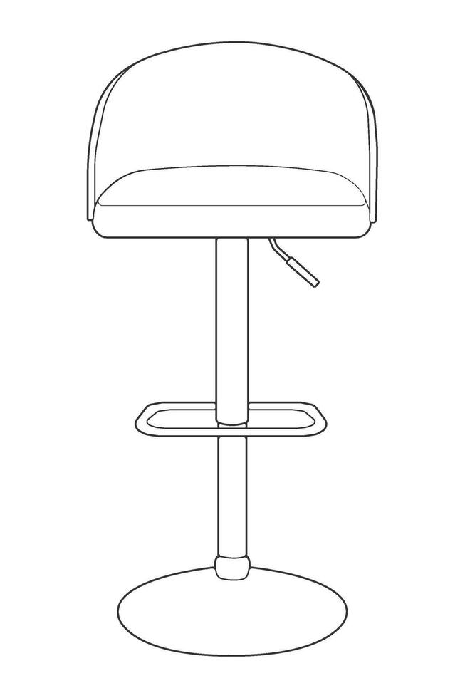 a drawing of a bar chair isolated vector