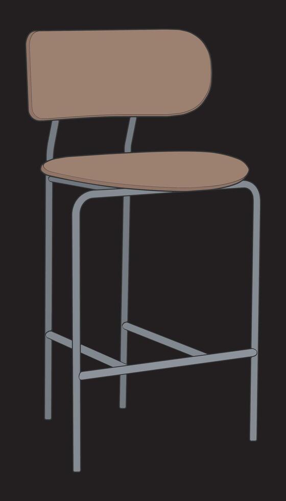 a stool with a seat and backrest vector