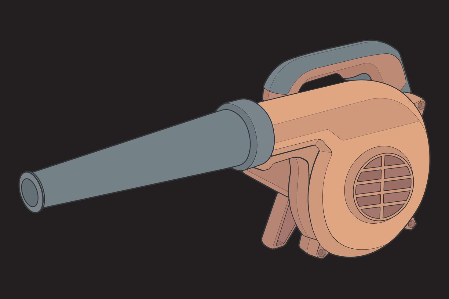 a cartoon image of a blower on a black background vector