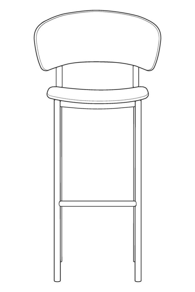a drawing of a bar stool vector