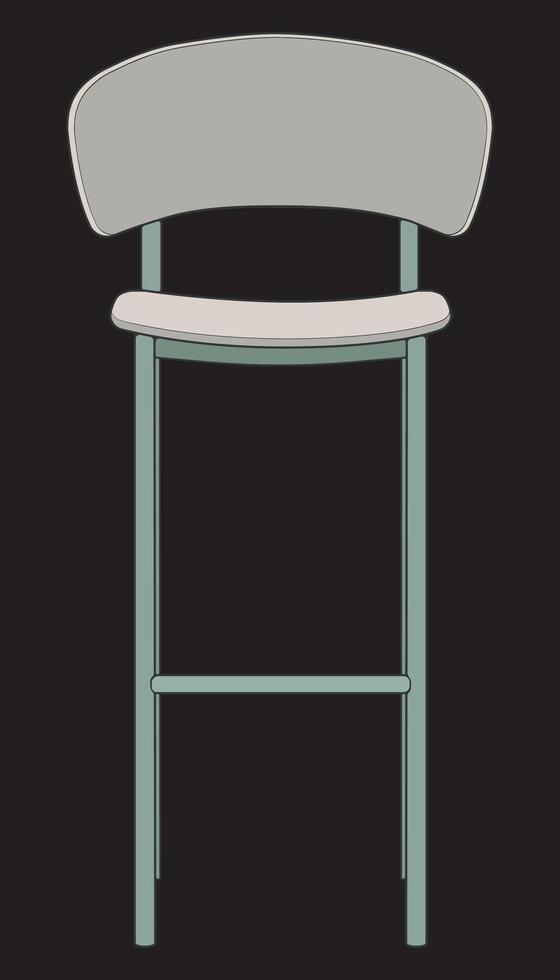 a chair with a seat and backrest vector