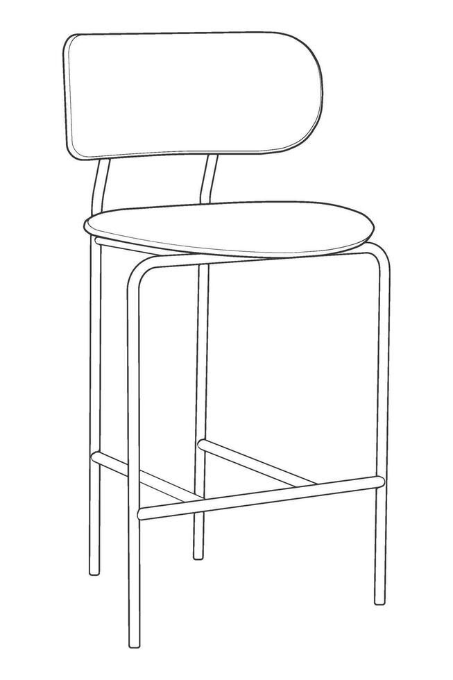 outline drawing of a chair with a seat vector