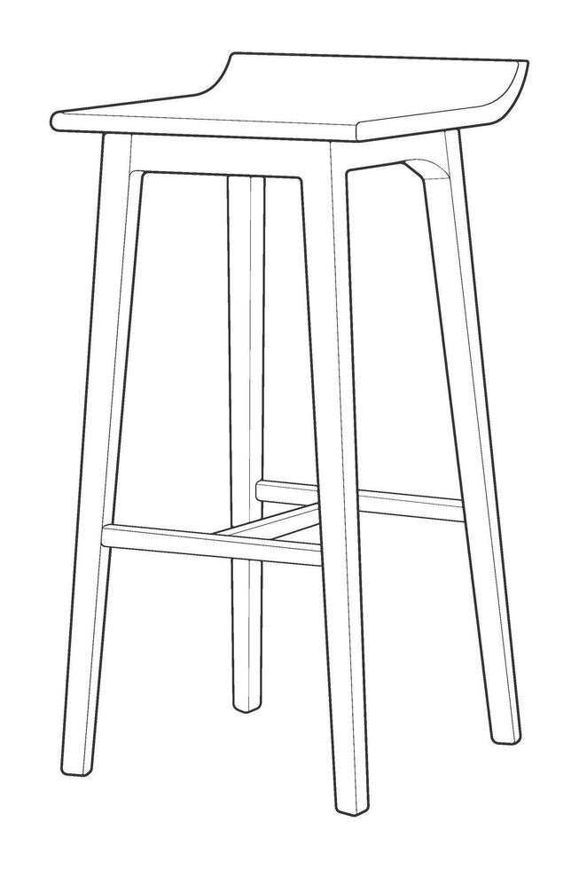 a line drawing of a stool vector