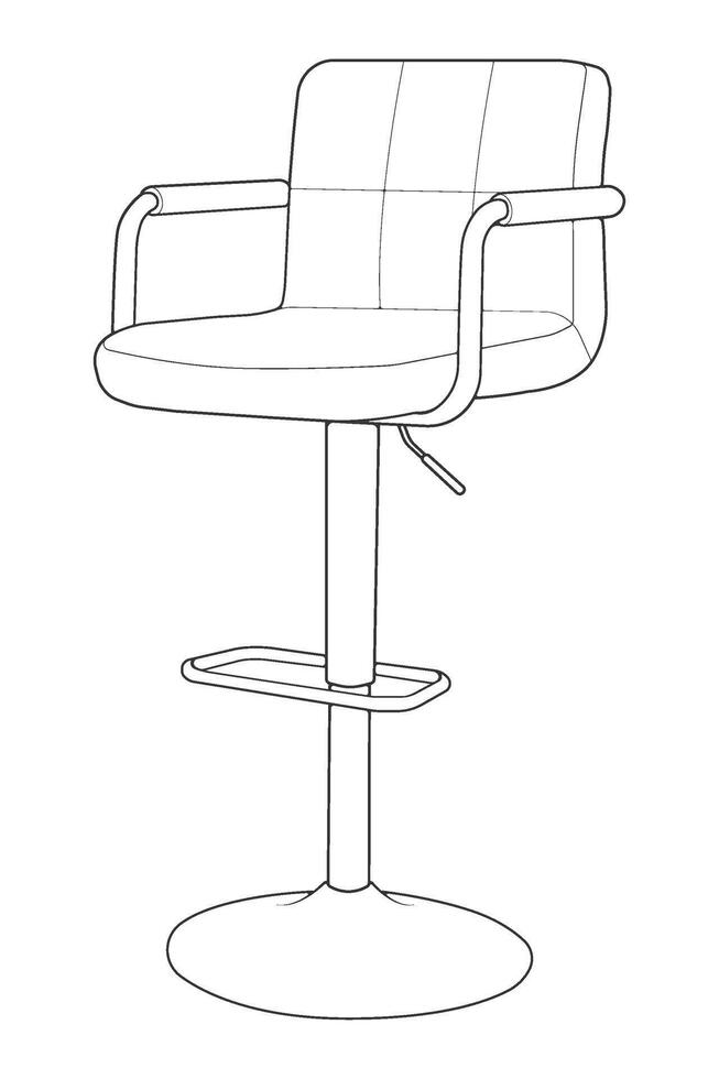 illustration outline drawing of a bar stool vector
