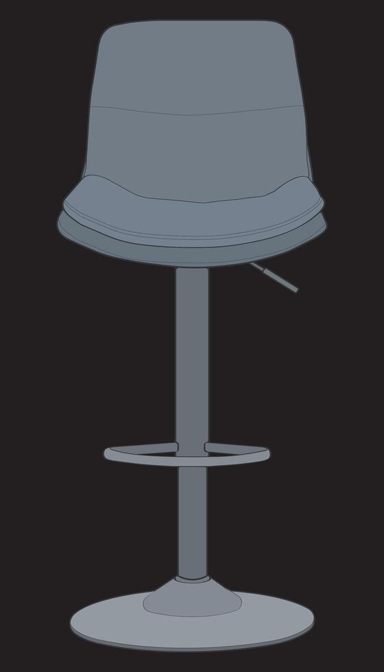 a gray bar stool with a black background vector