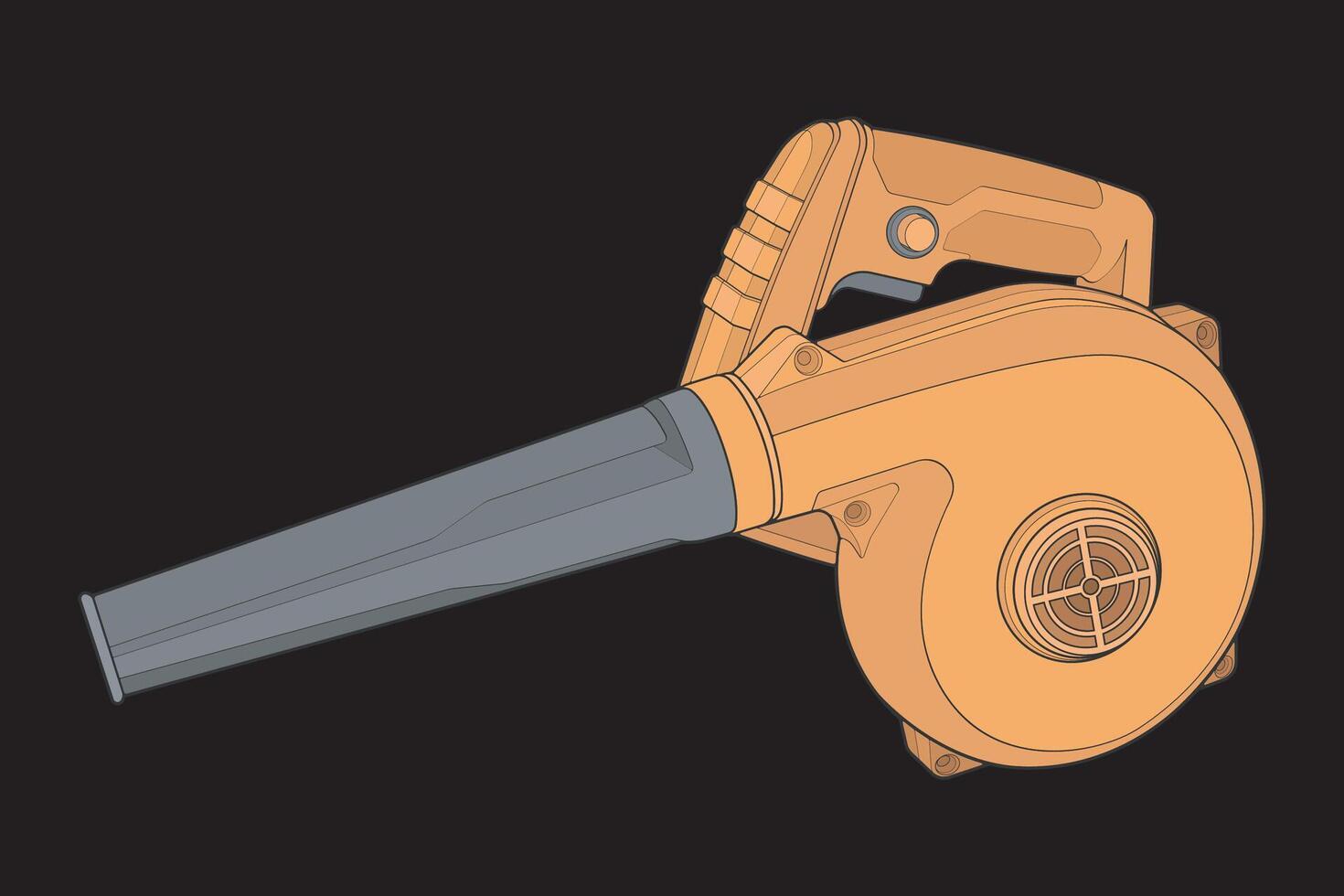 a cartoon image of a air blower on a black background vector