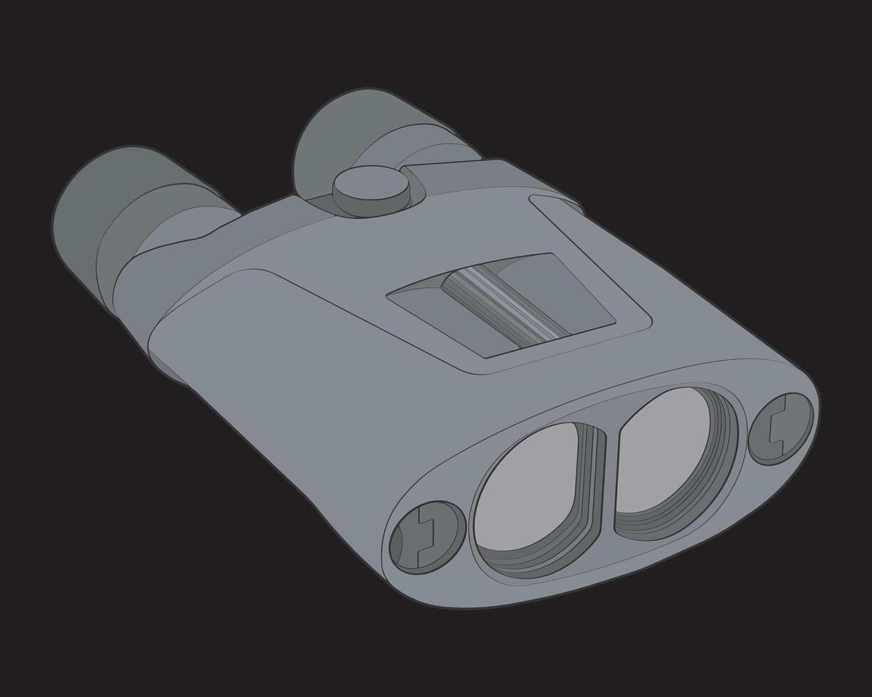 a gray binoculars with two lenses on it vector