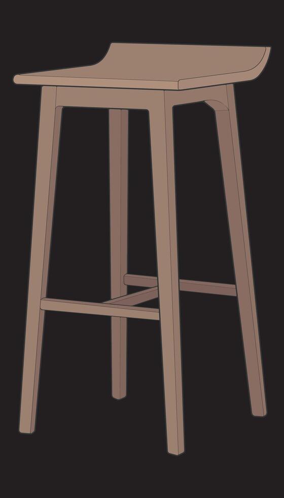 a drawing of a stool with a dark background vector