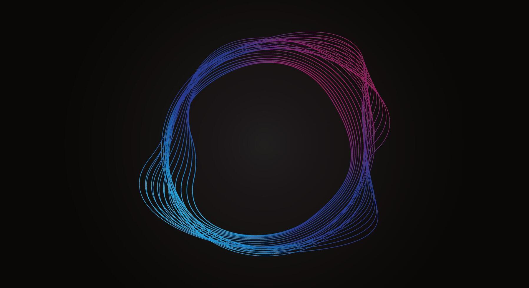 sound wave round ring design template vector