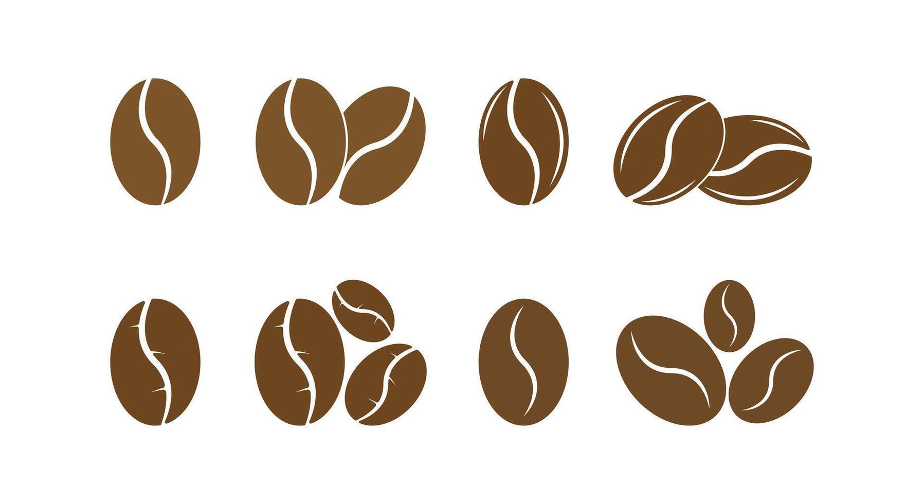 coffee bean icon logo design set collection vector