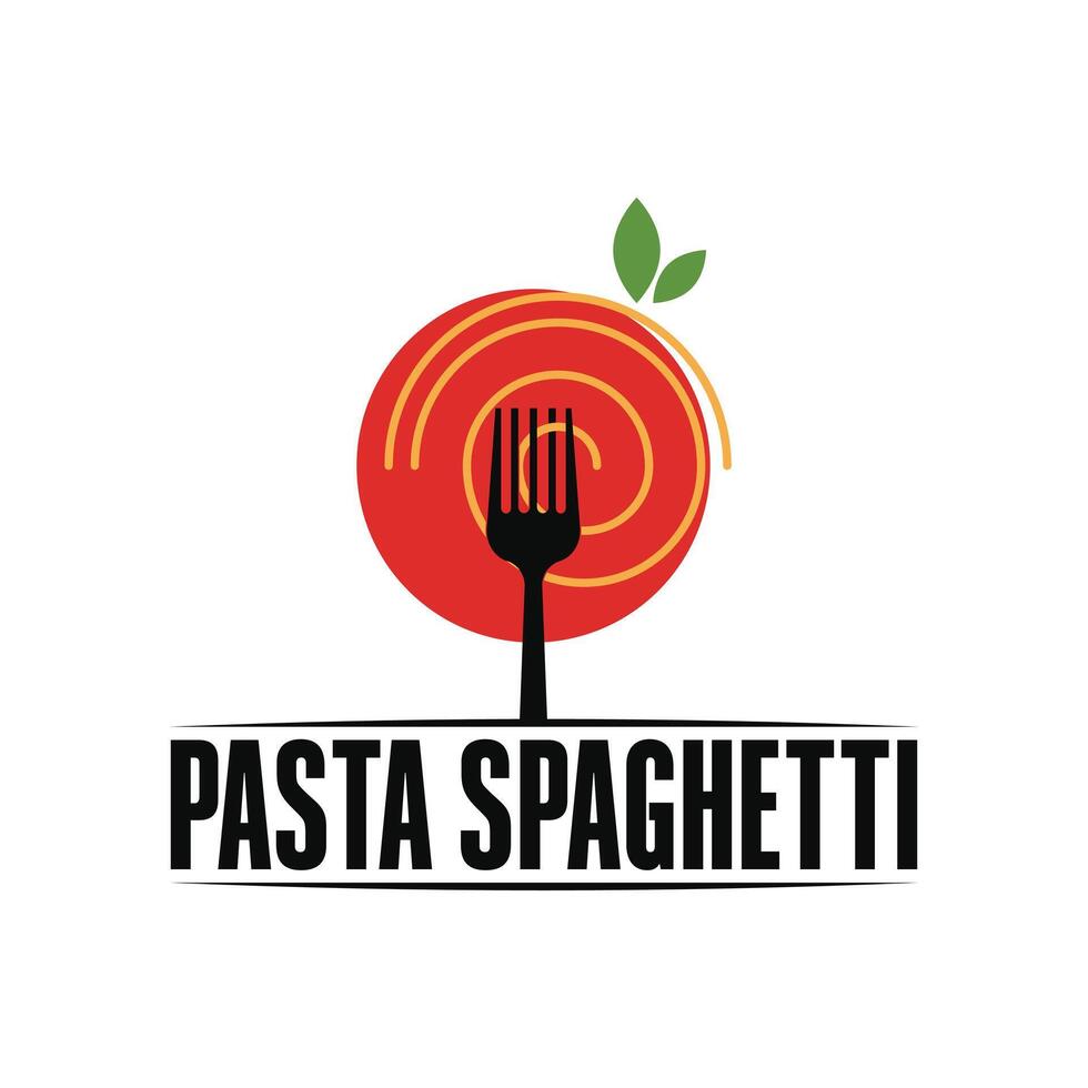 pasta spaghetti logo design creative idea vector