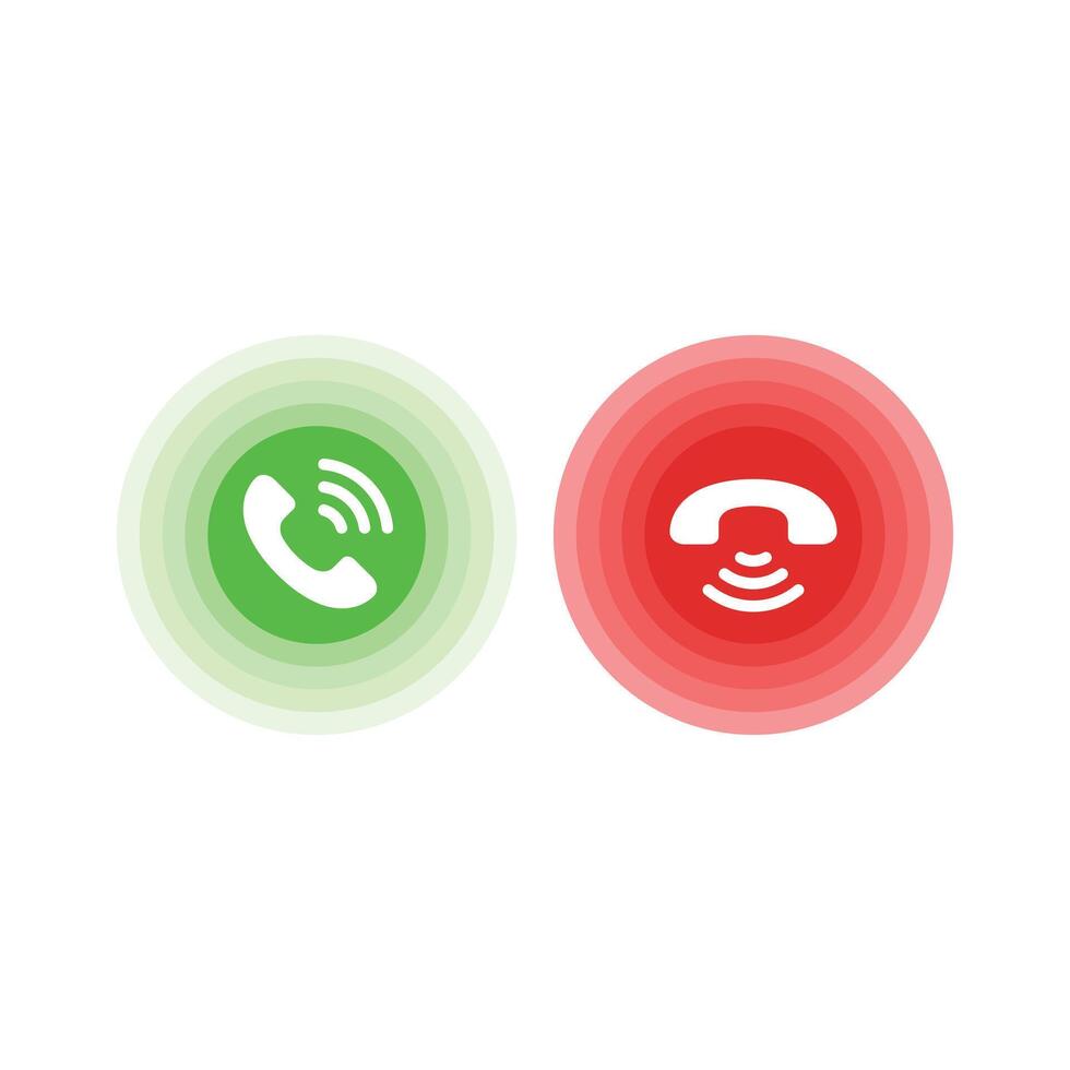 call phone icon button answer and decline design template vector