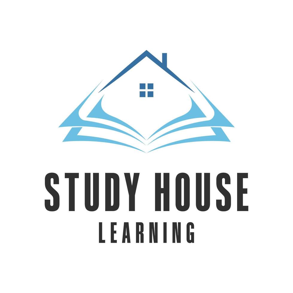 study house learning logo design concept idea vector